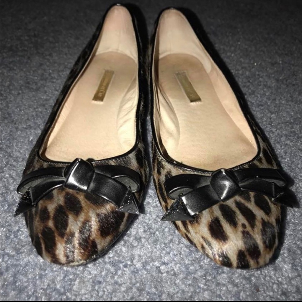 Pony Hair Leopard Print Flats - Picture 1 of 8